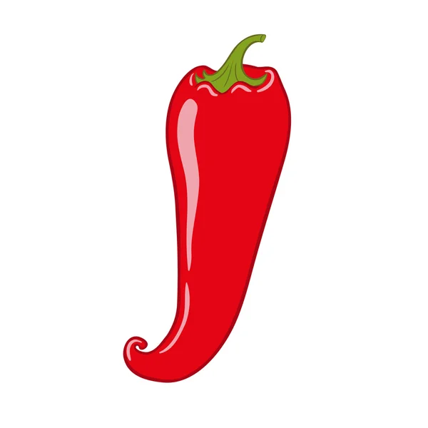 Piros chili paprika fehér alapon — Stock Vector