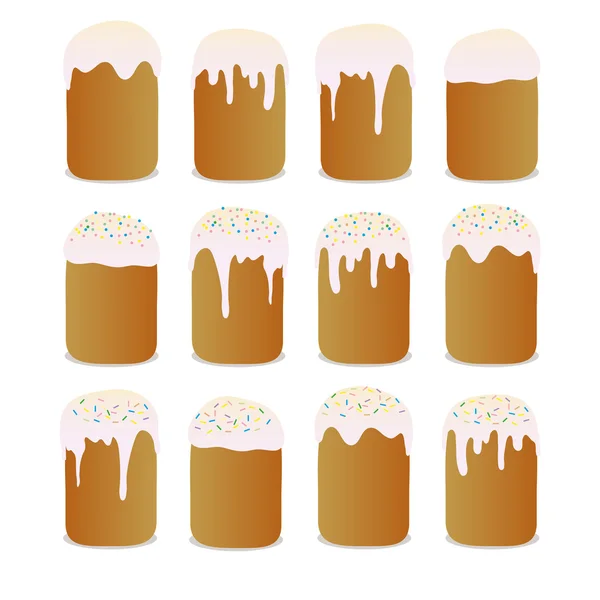 Set of Easter cakes, template — Stock Vector