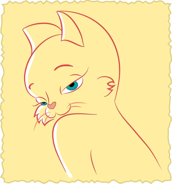 Silhouette d'un chat mignon — Image vectorielle