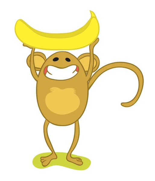 Monkey with banana — Stock Vector