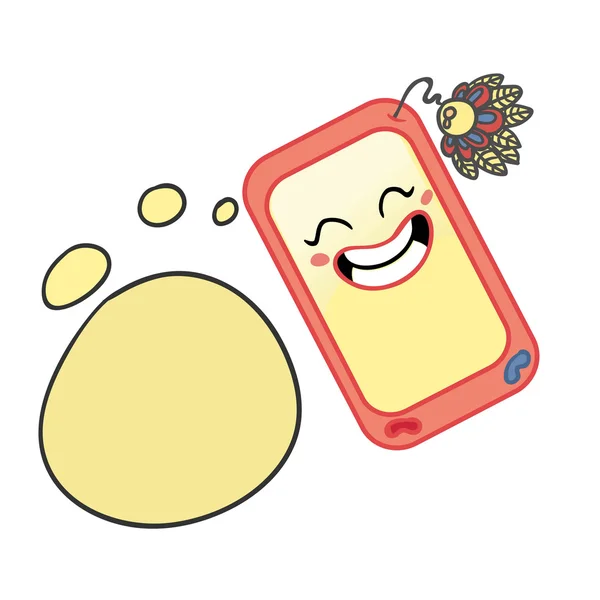 Telefoon karakter cartoon afbeelding — Stockvector