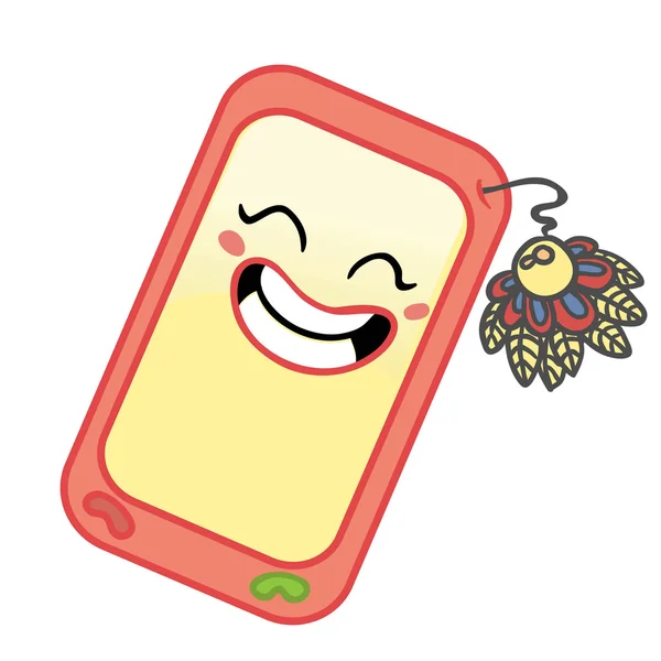 Telefon karaktär tecknade illustration — Stock vektor