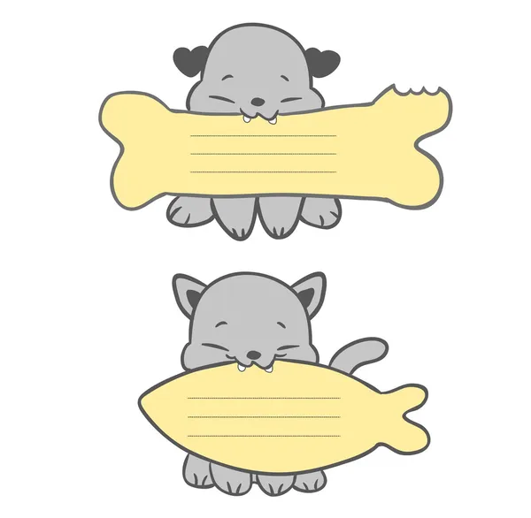 Illustration vectorielle de chat et chien dessin animé — Image vectorielle