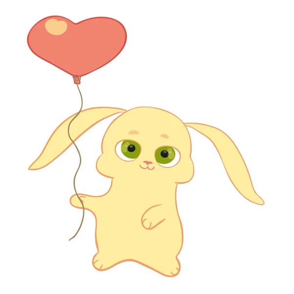 Lapin avec ballon cardiaque — Image vectorielle