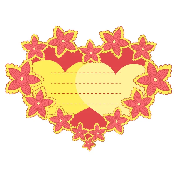 Cadre vectoriel en forme de coeur — Image vectorielle