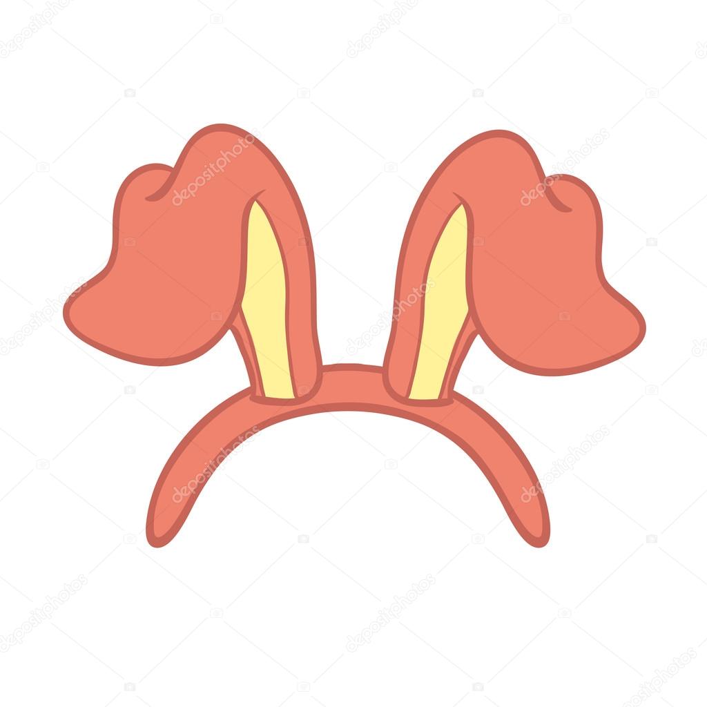 Furry Bunny Ears isolated on white background