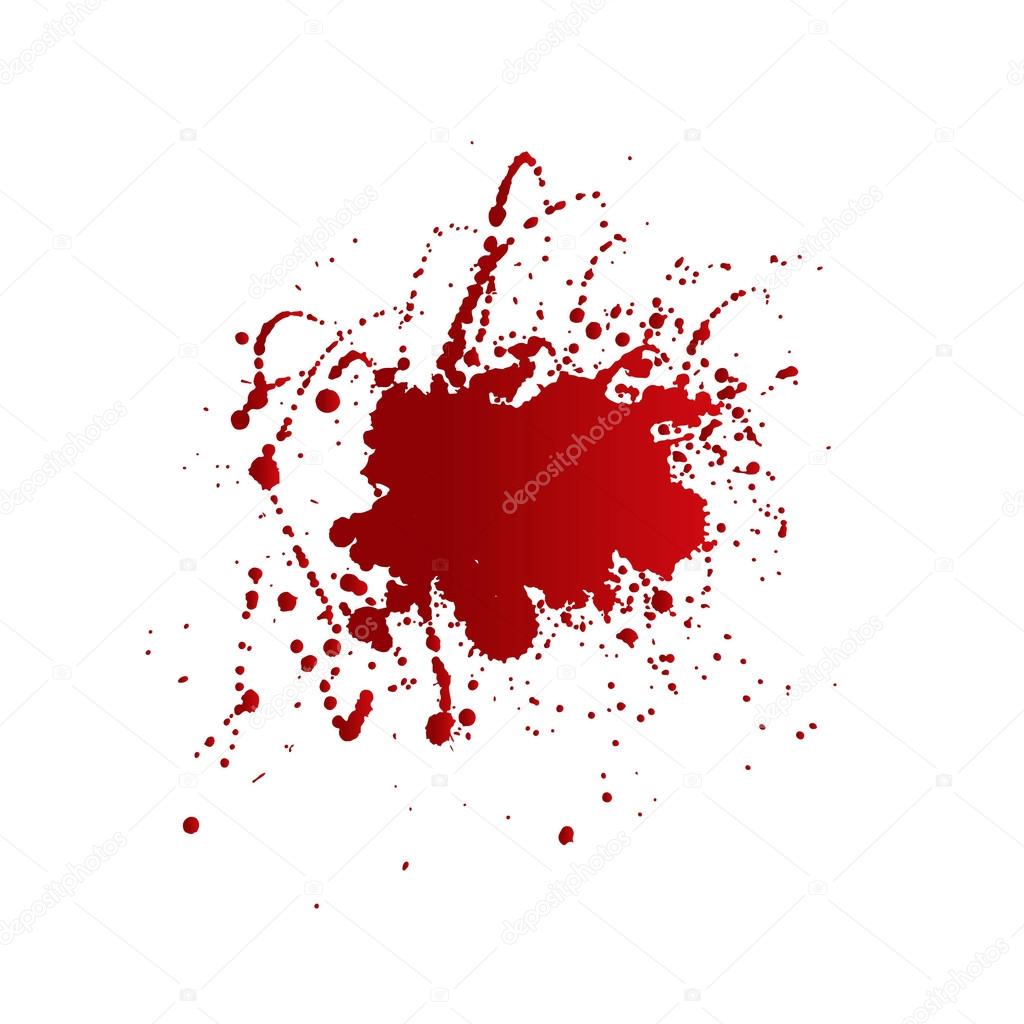 Blood stains isolated on white background