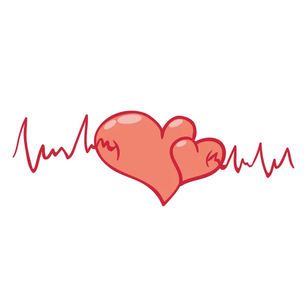 Hart beats cardiogram pictogram — Stockvector