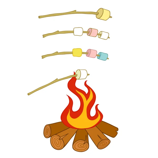 Roasted marshmallows — Stock Vector