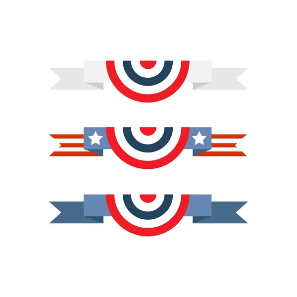 Bandera americana bunting — Vector de stock