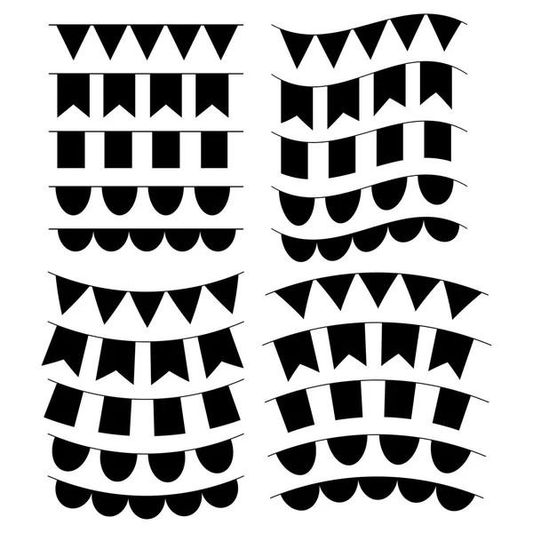 Set silhouette Bunting — Vettoriale Stock
