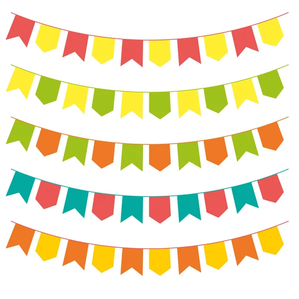 Bunting kleurrijke set — Stockvector