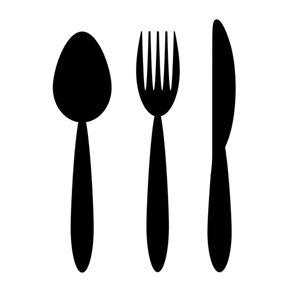 Spoon, fork and knife — Stock Vector