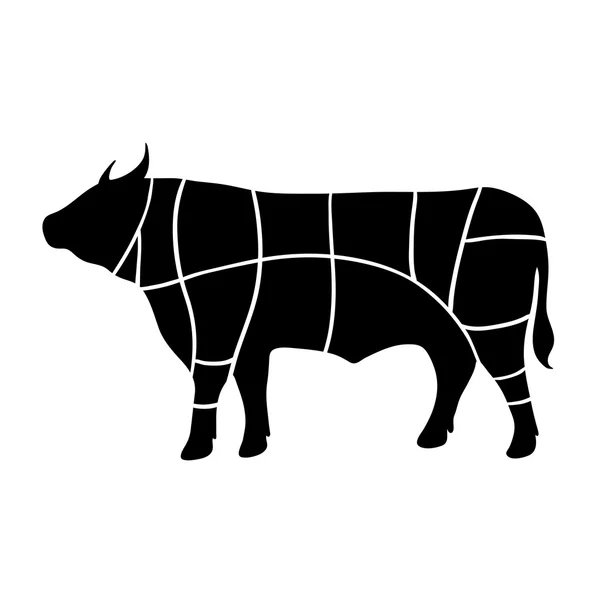 牛肉切方案 — 图库矢量图片