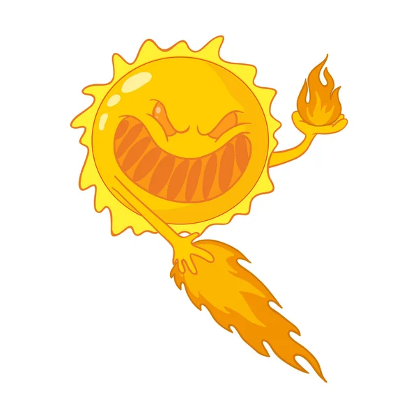 Mal dessin animé soleil — Image vectorielle