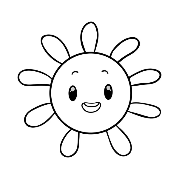 Funny sun coloring book — Stock Vector