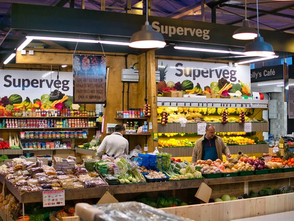 Barevné Ukázky Čerstvého Ovoce Zeleniny Zelených Hokynářů Nové Tržnici Prestonu — Stock fotografie