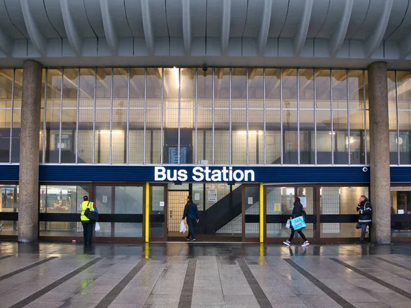 Entrée Moderne Gare Routière Preston Dans Lancashire Dans Nord Royaume — Photo