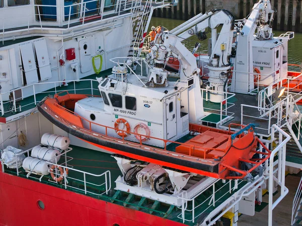 1000 Fast Rescue Daughter Craft Frdc Orange Hull White Superstructure — Foto de Stock