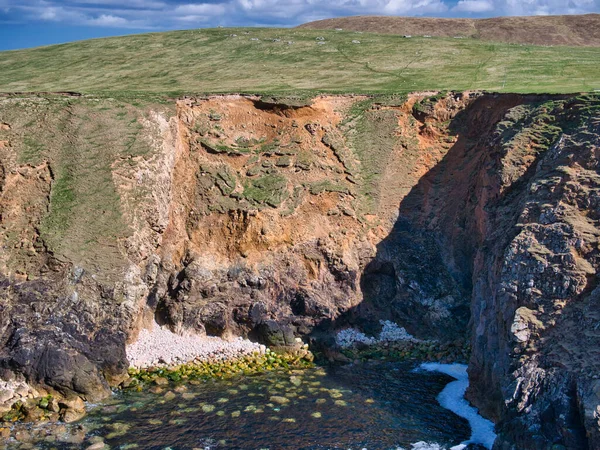 Coastal Land Loss Caused Land Erosion Slippage Sea Taken Uyea — стоковое фото