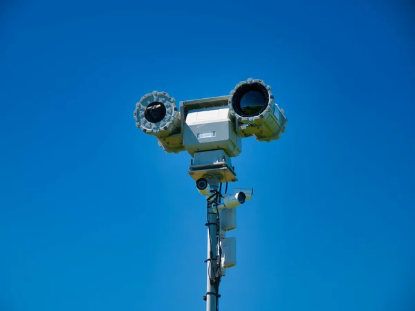 Zdalnie Sterowane Mobilne Kamery Szczycie Wysokiego Masztu Dover Wskazują Kanał — Zdjęcie stockowe