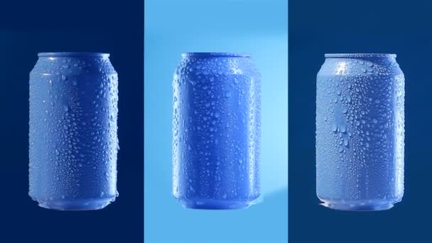 Mockup of can on bluebox — Stock Video