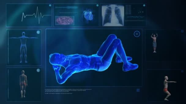 Computer X-raying the human body — Stock Footage Computer X-raying the human body Stock Video