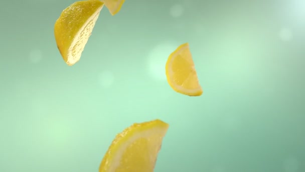 Падающие лимоны — стоковое видео