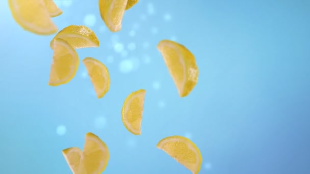Fallende Zitronen — Stockvideo