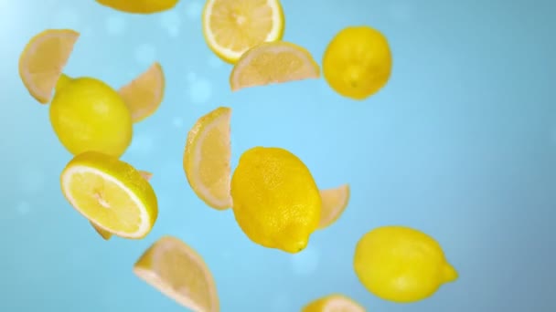 Falling lemons — Stock Video