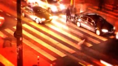 büyük şehirde sokak trafik