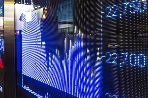 Hong Kong display stock market charts — Stock Photo, Image