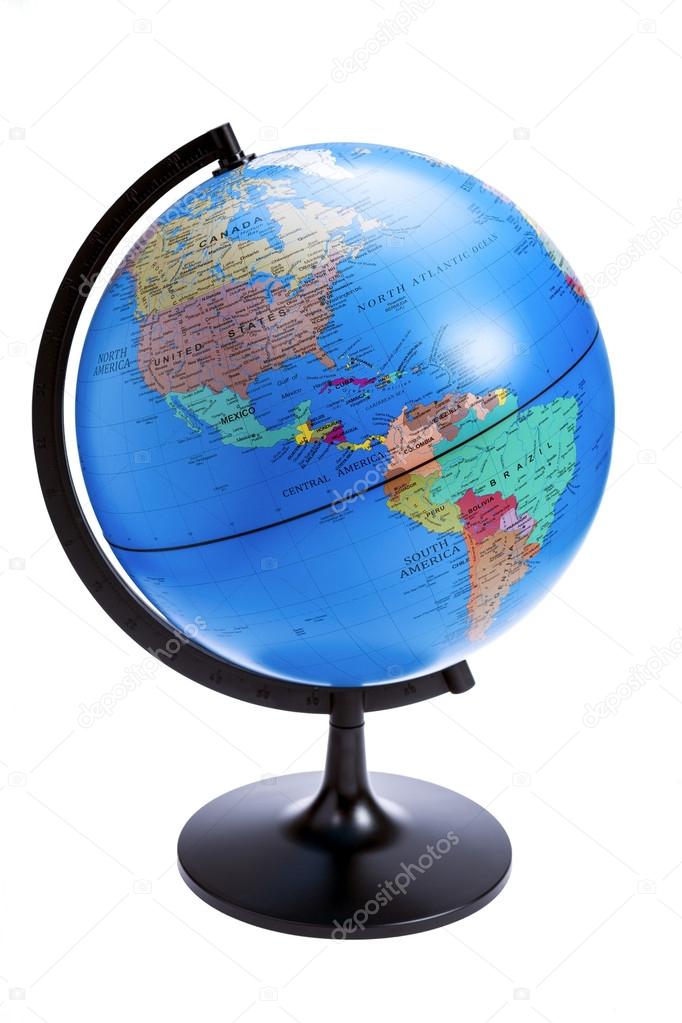 Terrestrial globe isolated
