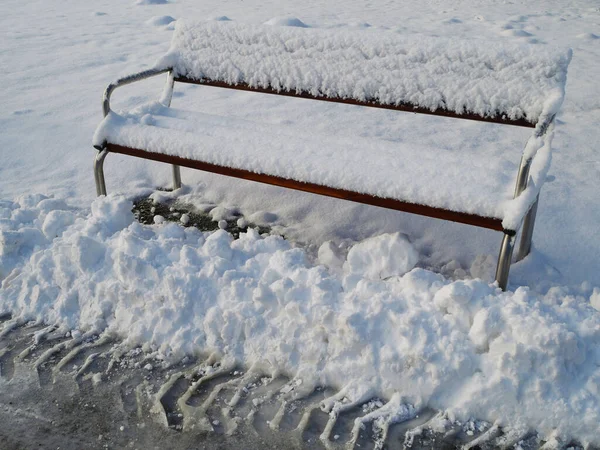 Bank Park Winter — Stockfoto