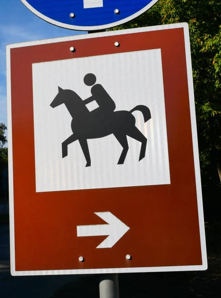 Horses Road Sign — Stock Photo, Image