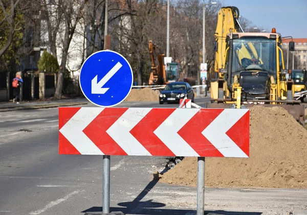 Road Barrier Road Construction — Stock Photo, Image