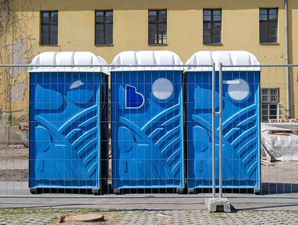 Tragbare Toiletten Auf Der Baustelle — Stockfoto