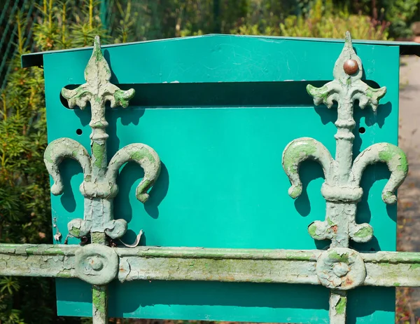 Green Post Box Metal Fence —  Fotos de Stock