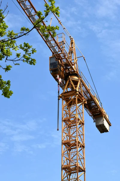 Żuraw Wieżowy Placu Budowy — Zdjęcie stockowe