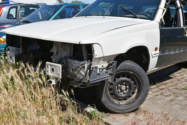 Velho Acidente Carro Após Acidente Trânsito — Fotografia de Stock