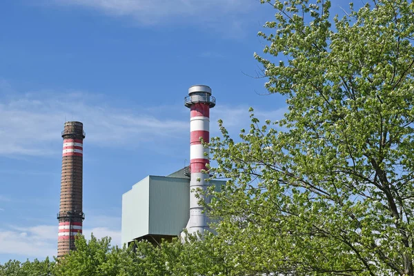 Smoke Stacks Power Station — Stock Photo, Image