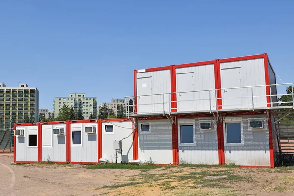 Mobile industrial home containers at the construction site
