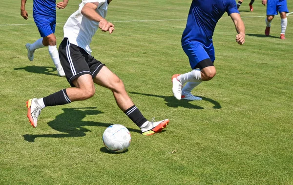 Fotbalisté Akci Venkovní Utkání — Stock fotografie