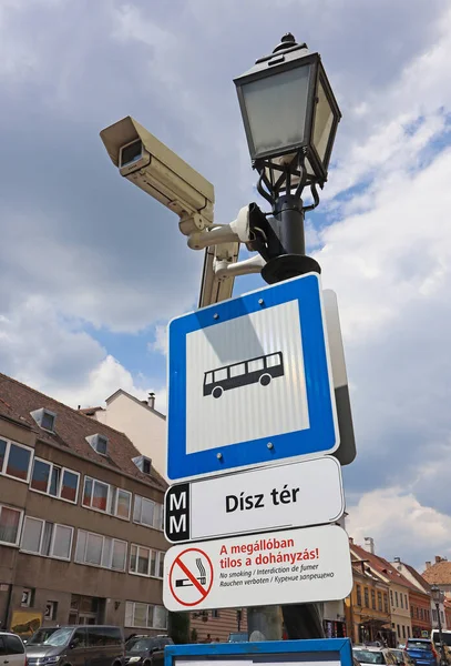 Bus Stop Budapest City Hungary — Photo