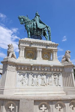 Statue of St Stephen in Budapest city, Hungary