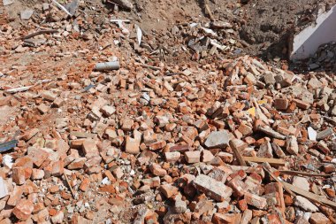 Demolition of an old brick house