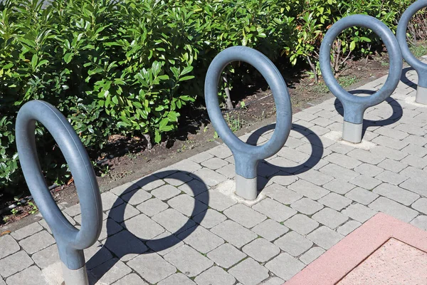 Círculo Forma Estacionamiento Bicicletas Metal —  Fotos de Stock