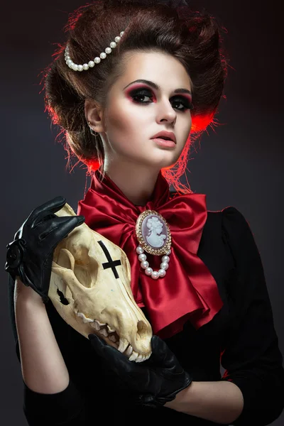 Chica en estilo arte gótico. — Stockfoto