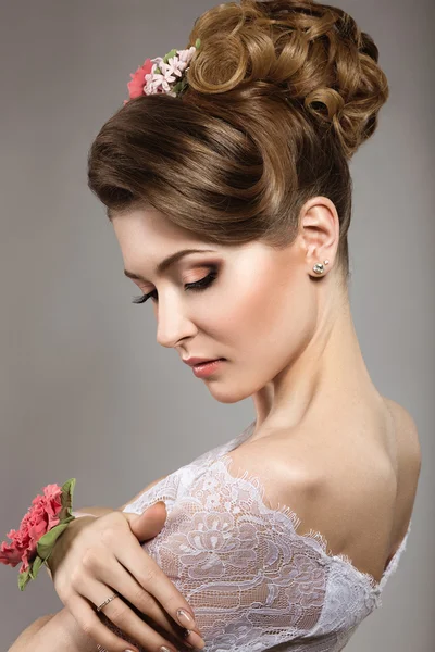 Girl in the image of the bride — Stock Photo, Image