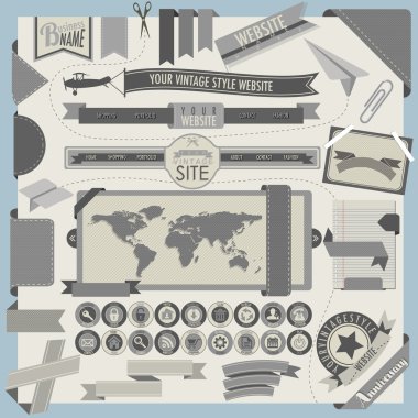 retro tarzı Web sitesi şablonu.